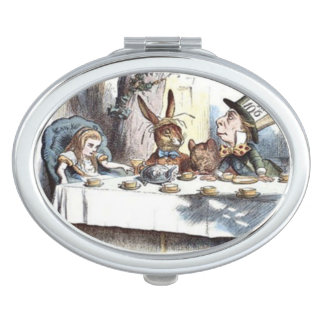 Pastel Mad Hatters Tea Party Compact Makeup Mirror