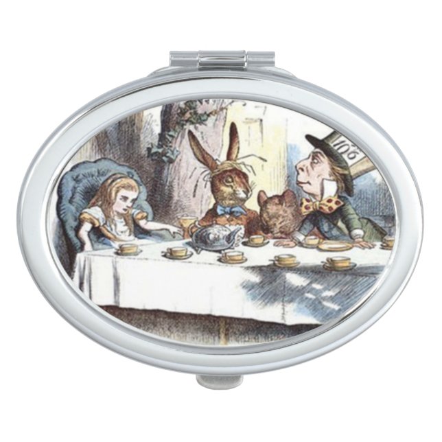 Pastel Mad Hatters Tea Party Compact Makeup Mirror (Front)
