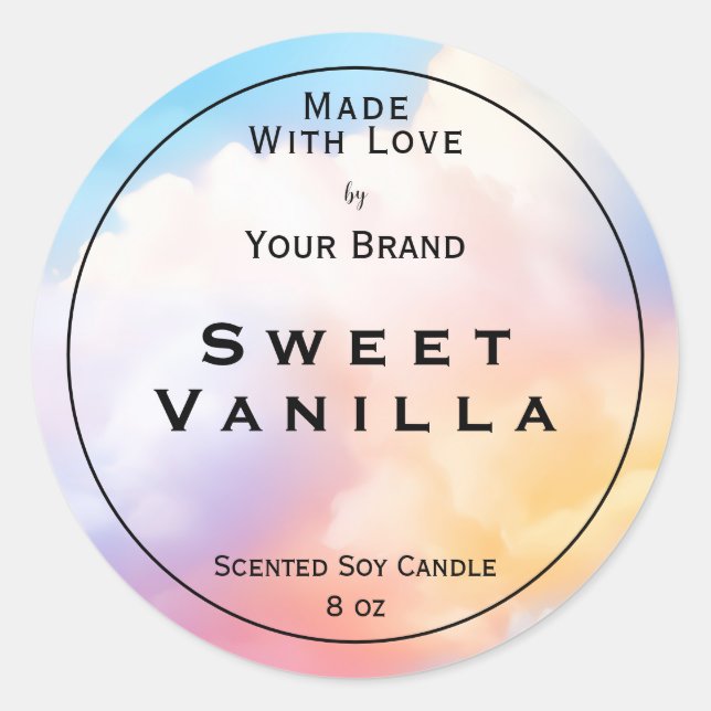 Pastel Made With Love Product Packaging Label   (Front)