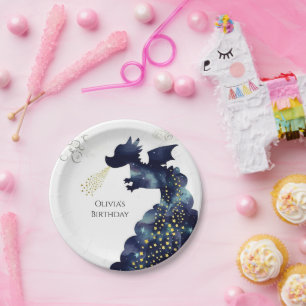 Pastel Magic Dragon Birthday Paper Plates