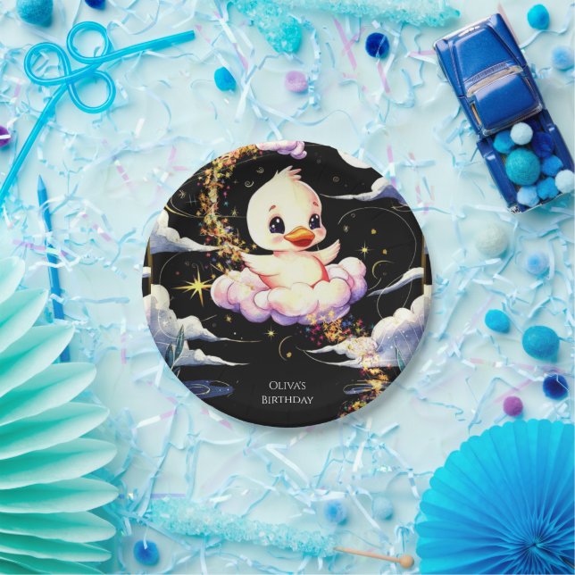Pastel Magic Duck Birthday Paper Plates (Party)