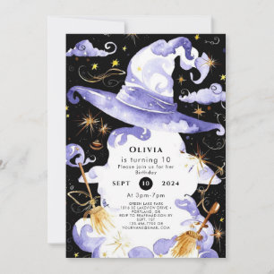 Pastel Magic Fun Wizard Birthday Invitation