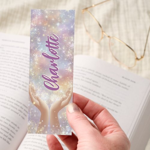 Pretty Bookmarks 14 Pastel Magic Hands Holding Stars Personalized Bookmarks