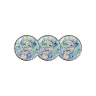 Pastel Magical Idol Girl Chibi Anime Golf Ball Marker