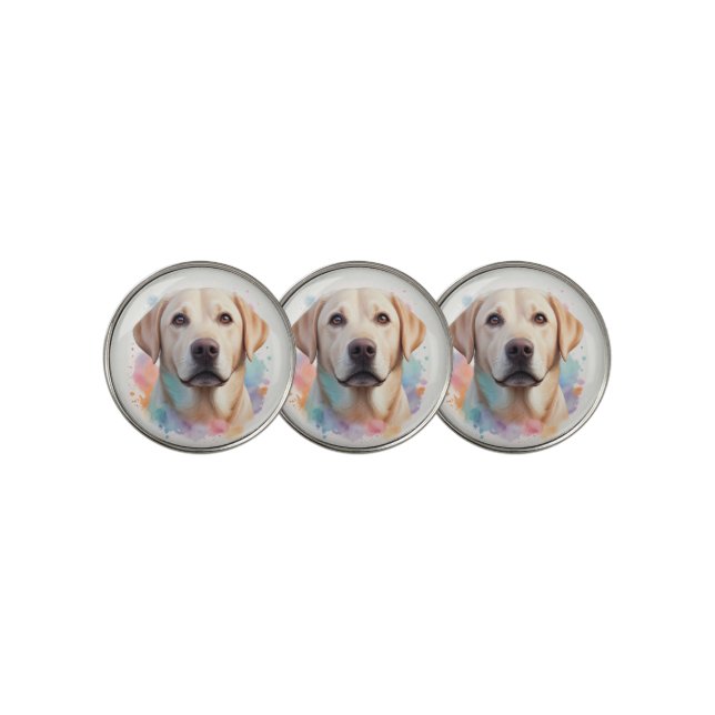 Pastel Magical Labrador Retriever Artwork Golf Ball Marker (3 Up)