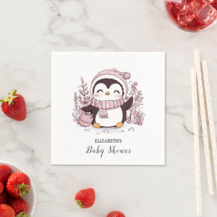 Pastel Magical Penguin Baby Shower Napkins