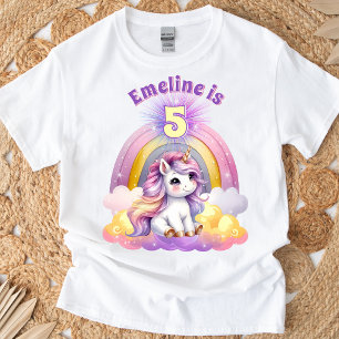 Pastel Magical Unicorn Rainbow Sparkle Birthday  T-Shirt