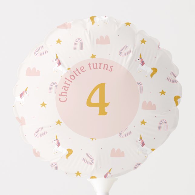 Pastel Magical Unicorns & Rainbows  Balloon (Front)