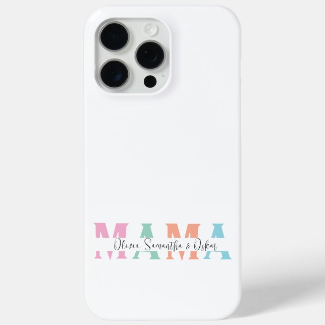 Pastel MAMA Personalized iPhone Case (Back)