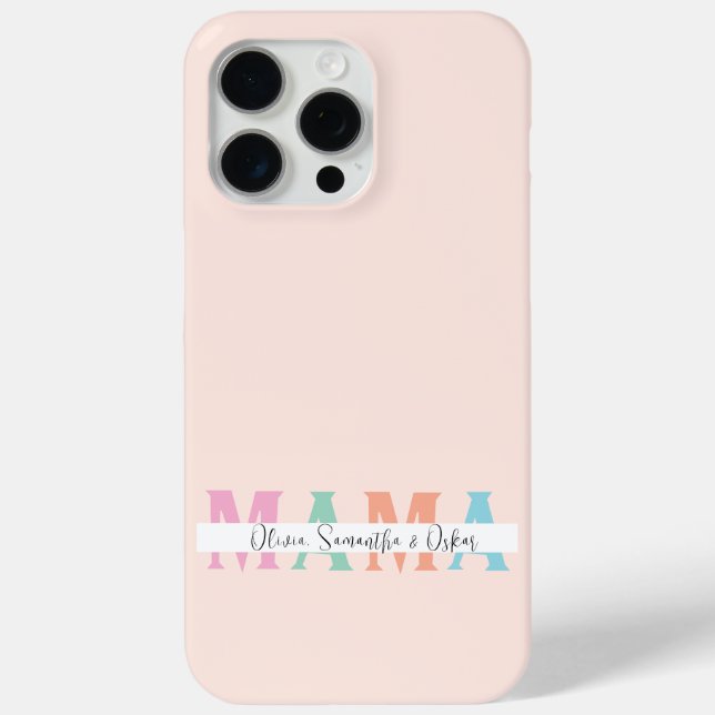 Pastel MAMA Personalized iPhone Case (Back)