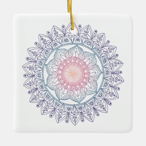 Pastel Mandala Ceramic Ornament