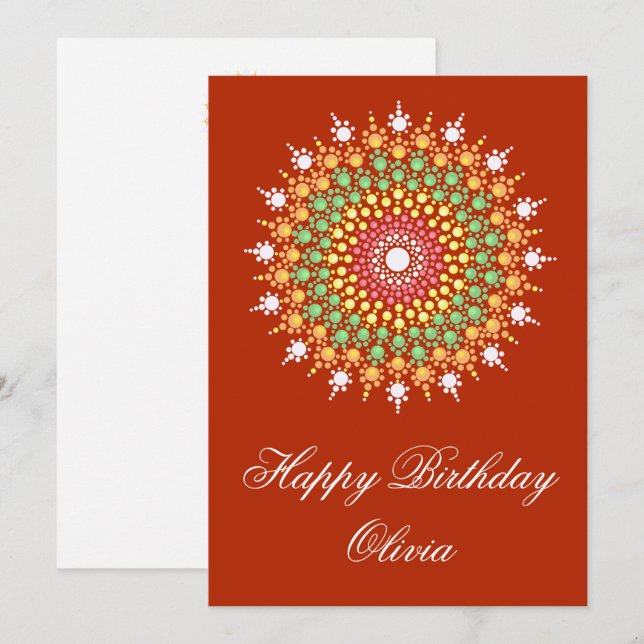 Pastel Mandala Happy Birthday Card (Front/Back)