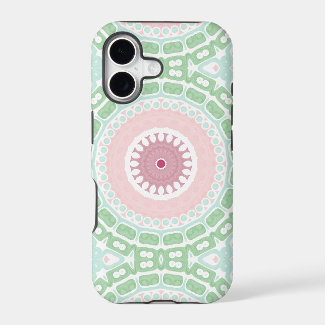 Pastel Mandala in Mint and Pink Case-Mate iPhone Case (Back)