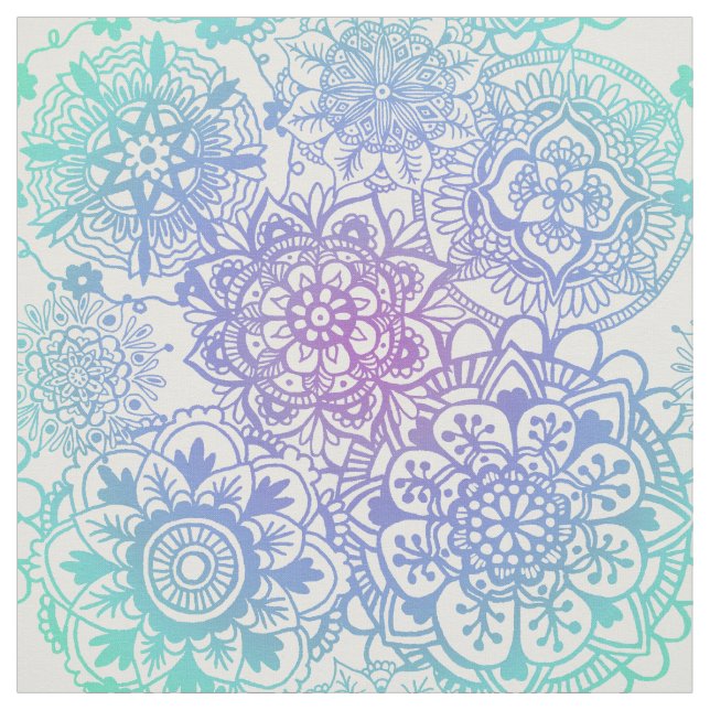 Pastel Mandala Pattern Fabric (Swatch)