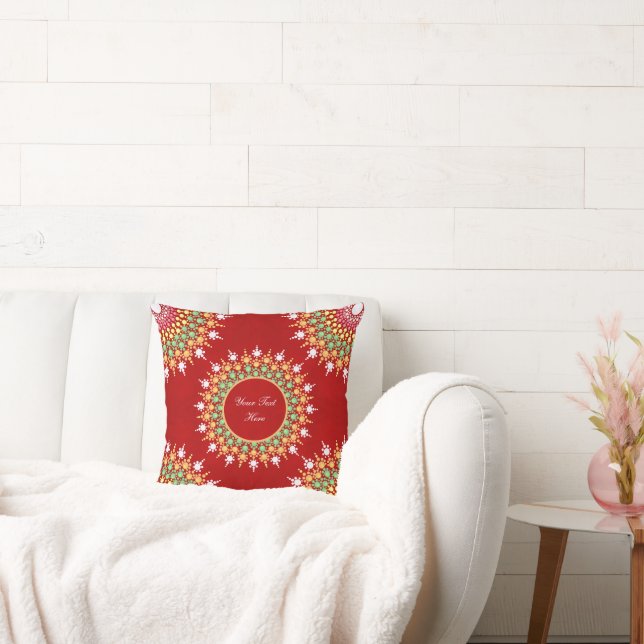 Pastel Mandala Throw Pillow (Couch)