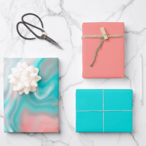 Pastel Marble Abstract Wrapping Paper Sheets