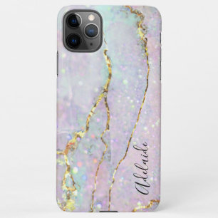 pastel marble art glitter iPhone 11Pro max case