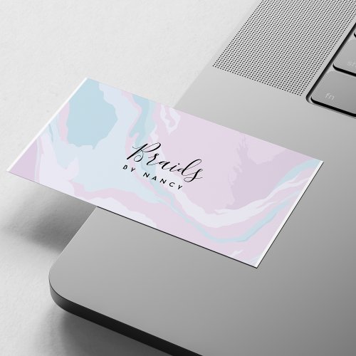 Pastel Marble Braids Business Card