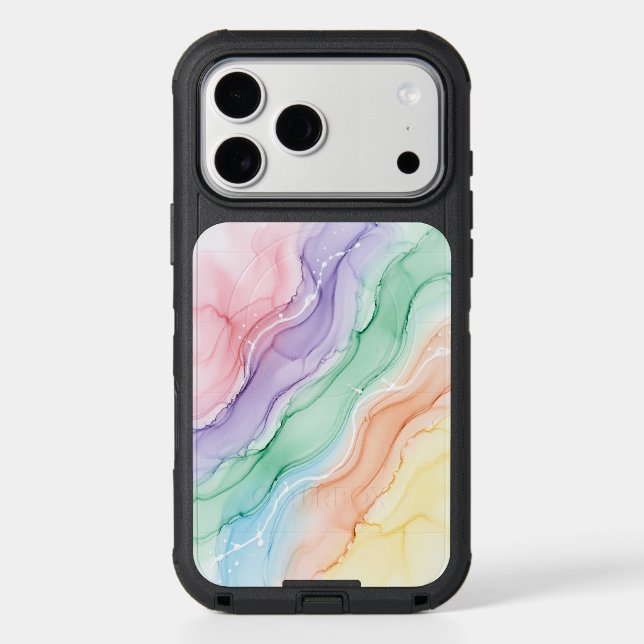 Pastel Marble Flow Aesthetic iPhone 17 Pro Max Cas Case (Back)
