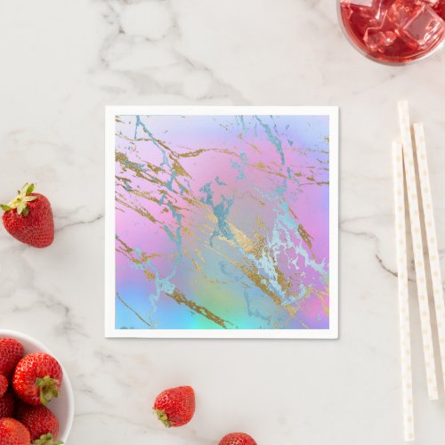 Pastel Marble  Girly Millennial Ombre Watercolor Napkins