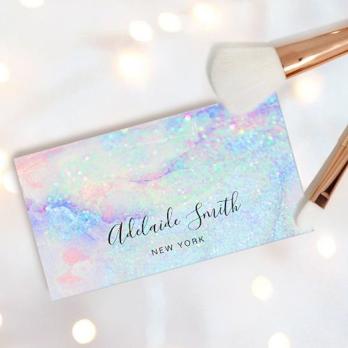 pastel marble glitter business card