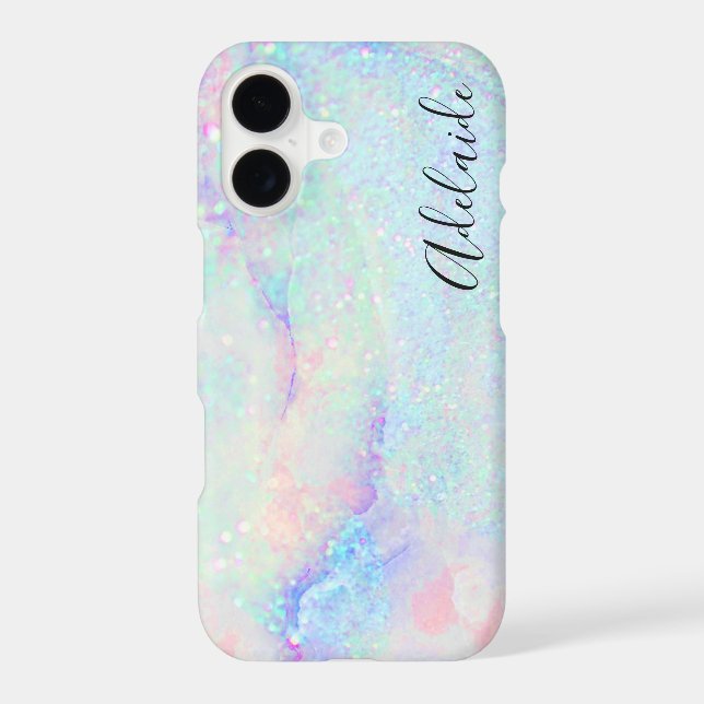 pastel marble glitter iPhone case (Back)