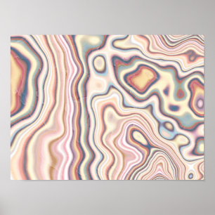 Pastel Marble Harmony Flow Poster
