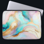 Pastel marble ink abstract glitter art laptop sleeve<br><div class="desc">Image of colorful liquid marble ink texture with glitter accents.</div>