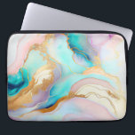 Pastel marble ink abstract glitter art laptop sleeve<br><div class="desc">Image of colorful liquid marble ink texture with glitter accents.</div>