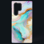 Pastel marble ink abstract glitter art samsung galaxy s22 ultra case<br><div class="desc">Image of colorful liquid marble ink texture with glitter accents.</div>