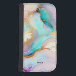 Pastel marble ink abstract glitter art galaxy s4 wallet case<br><div class="desc">Image of colorful liquid marble ink texture with glitter accents. Custom modern typography.</div>