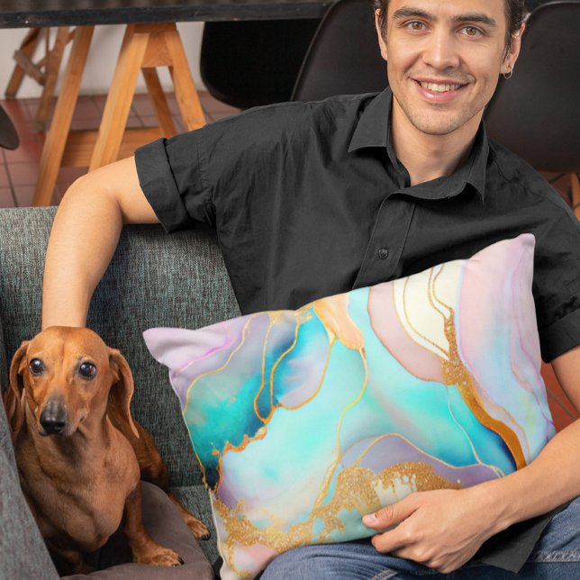 Pastel marble ink abstract glitter art throw pillow (Creator Uploaded)