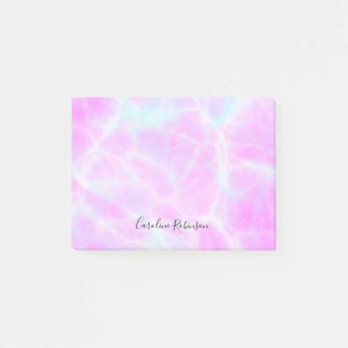 Pastel Marble Lilac Aesthetic Custom Name 4x3 3M Post_it Notes