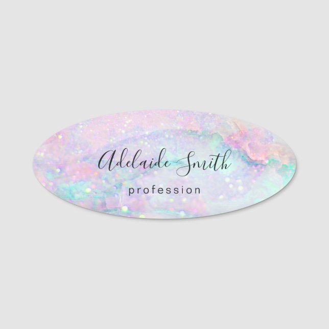 pastel marble name tag (Front)