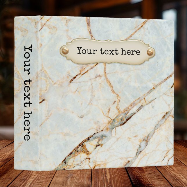 Pastel Marble Personalized Binder (Classic stylish binder featuring a marble design with optional vintage label)