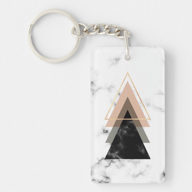 Pastel Marble Print Design Keychain (Front)
