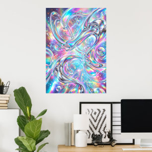 Pastel Marble Swirl Abstract Poster