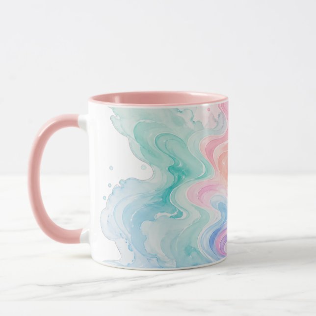 Pastel Marble Swirl Accent Mug (Left)