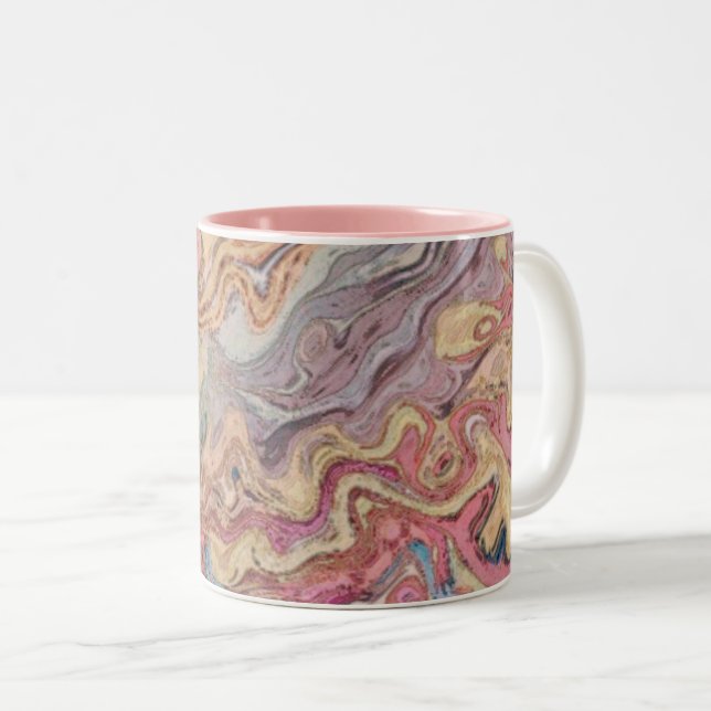Pastel Marble  Two-Tone Coffee Mug (Front Right)