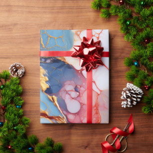 Pastel Marble with Gold Elegance Wrapping Paper