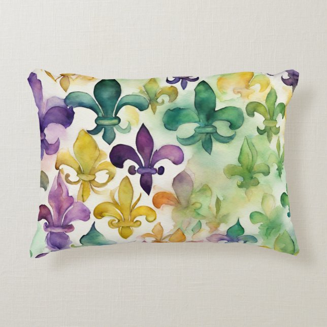 Pastel Mardi Gras Lumbar Accent Pillow (Front)