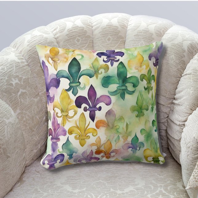 Pastel Mardi Gras  Throw Pillow (Creator Uploaded)