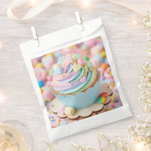 Pastel Marshmallow Rainbow Cupcake Birthday Favor Bag