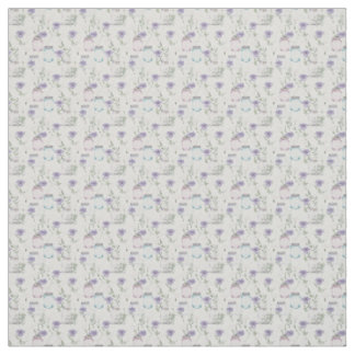 Pastel Mason Jars Lavender Wildflower Cottage Fabric