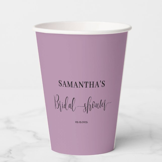 Pastel Mauve Celestial Bridal Shower  Paper Cups (Front)