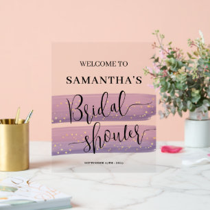 Pastel Mauve Celestial Bridal Shower Welcome Acrylic Sign