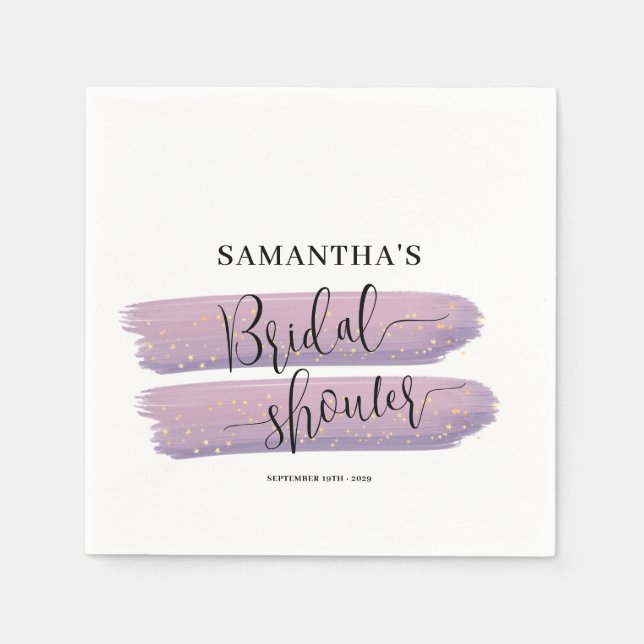 Pastel Mauve Celestial Bridal Shower Welcome Napkins (Front)