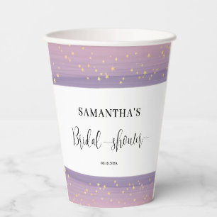 Pastel Mauve Celestial Bridal Shower Welcome Paper Cups