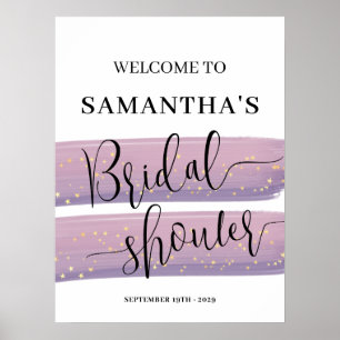 Pastel Mauve Celestial Bridal Shower Welcome Poster