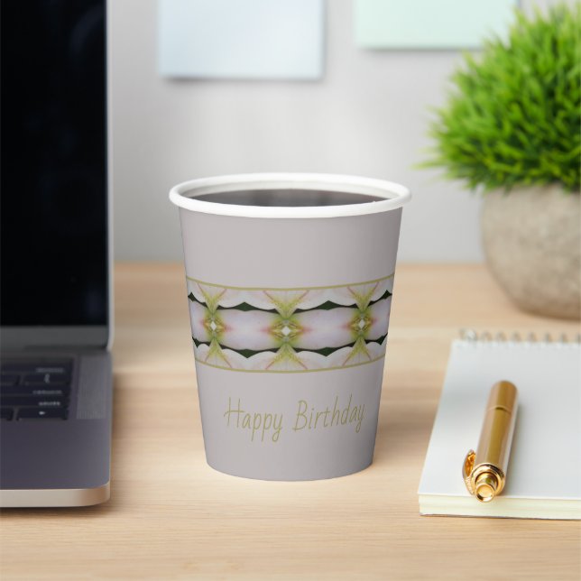 Pastel Mauve Pattern Paper Cups (Insitu)